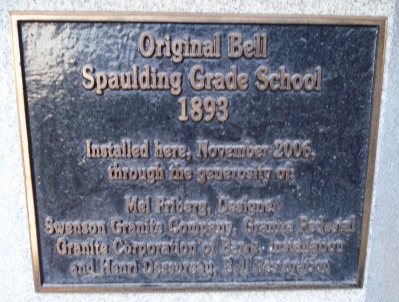 Original Bell Spaulding Grade School Marker image. Click for full size.
