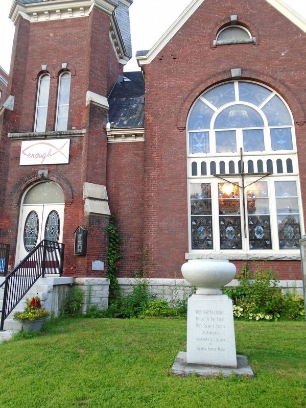 Home Of The First Boy Scout Troop In America Marker. Click for full size. Home Of The First Boy Scout Troop In America Marker image. Click for full size.