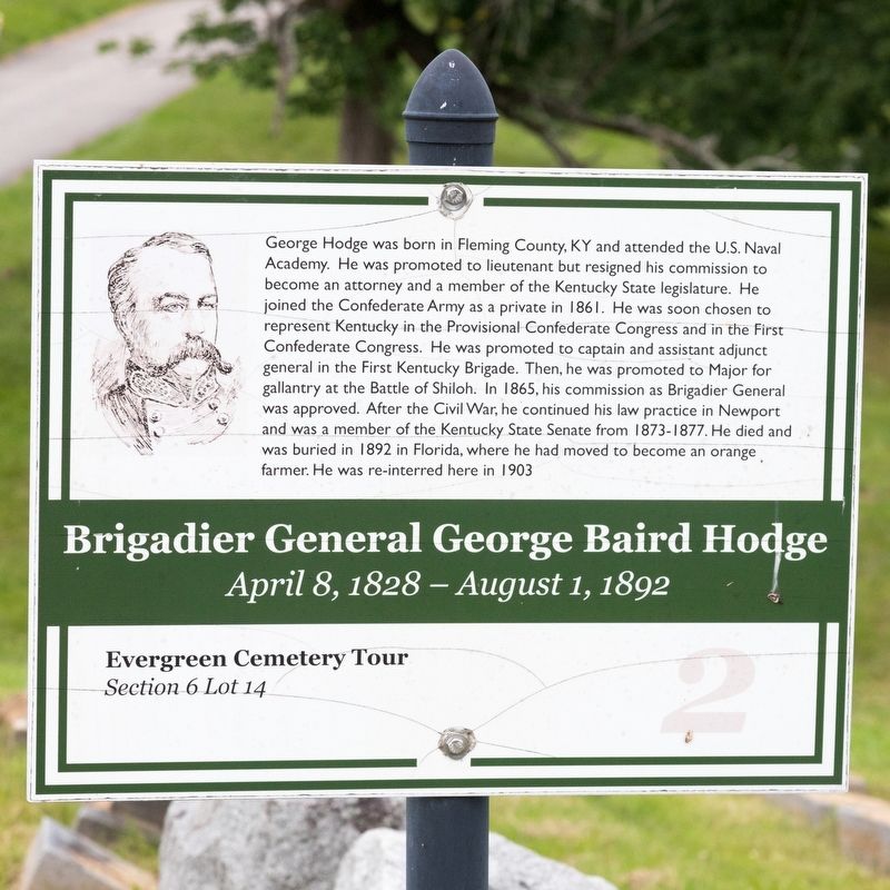 Brigadier General George Baird Hodge Marker image. Click for full size.