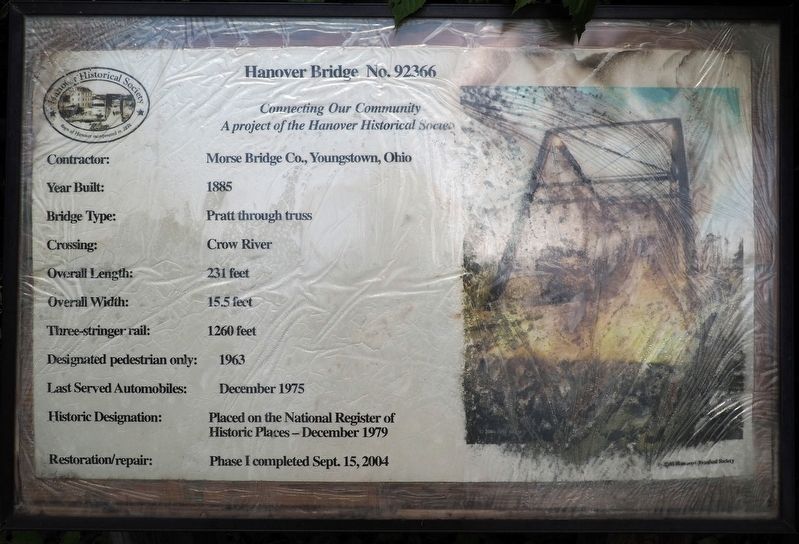 Hanover Bridge No. 92366 Marker. Click for full size. Hanover Bridge No. 92366 Marker image. Click for full size.