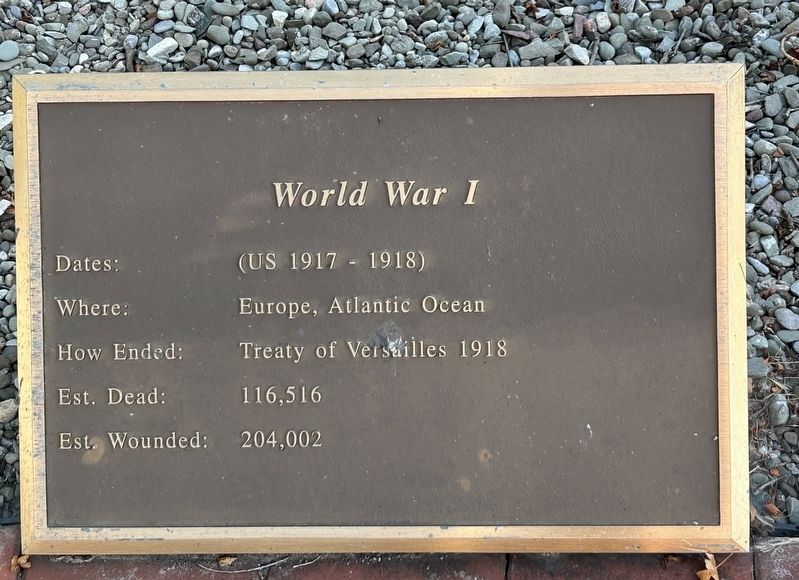World War I Marker image. Click for full size.