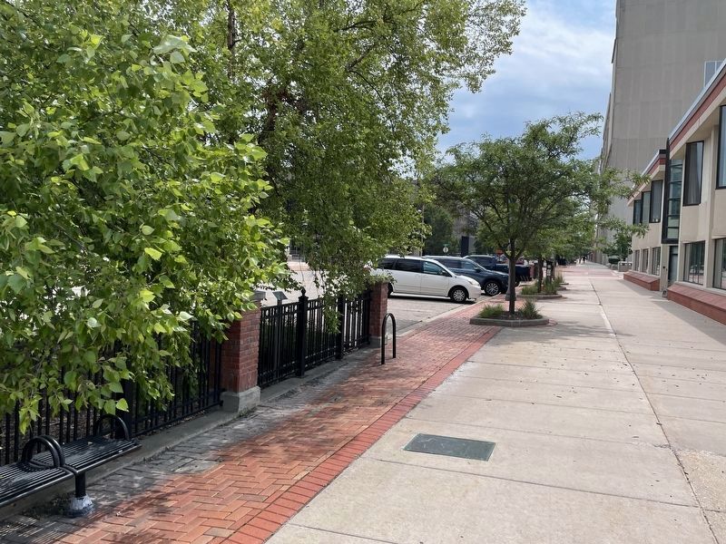Drs. Pearl Kendrick and Grace Eldering Marker, looking southeast on Washington Square image. Click for full size.