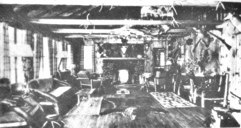Marker detail: Arrowhead Lodge dining room (1949) image. Click for full size.