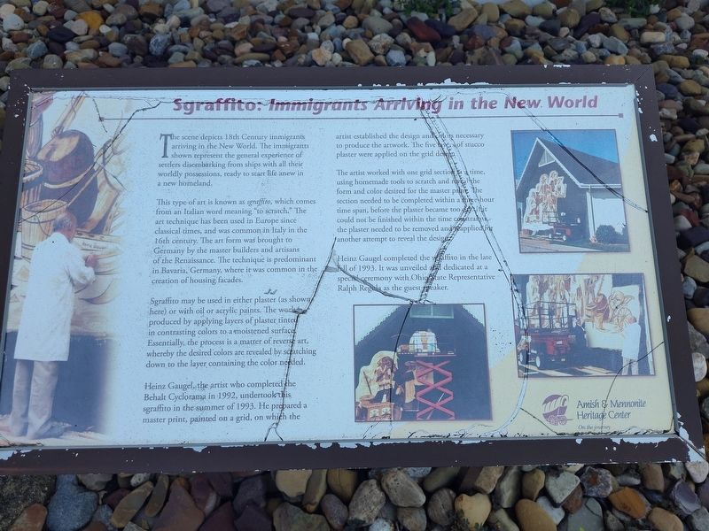 Sgraffito: Immigrants Arriving in the New World Marker. Click for full size. Sgraffito: Immigrants Arriving in the New World Marker image. Click for full size.