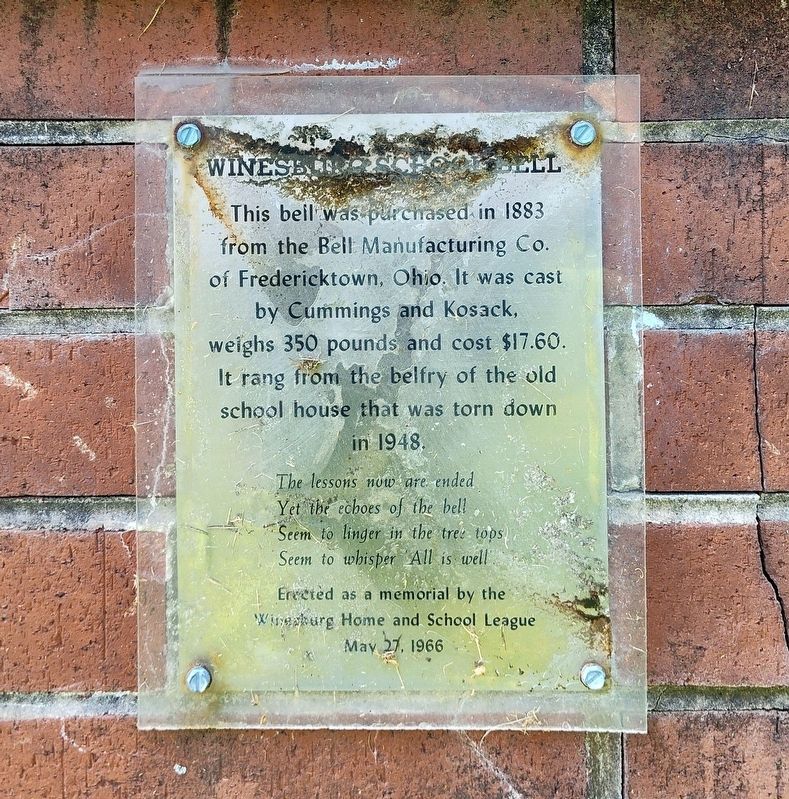 Winesburg School Bell Marker. Click for full size. Winesburg School Bell Marker image. Click for full size.