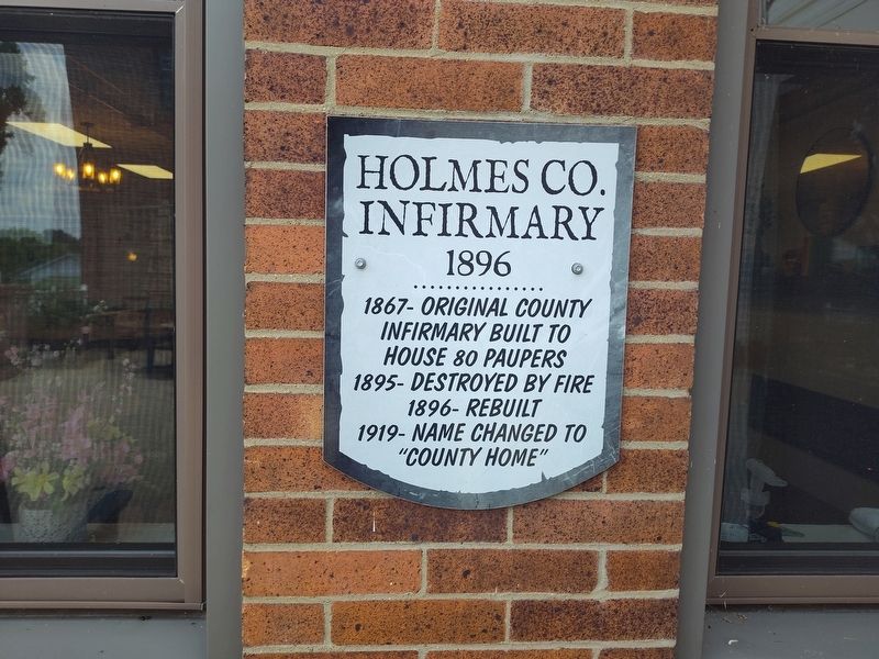 Holmes Co. Infirmary 1896 Marker. Click for full size. Holmes Co. Infirmary 1896 Marker image. Click for full size.