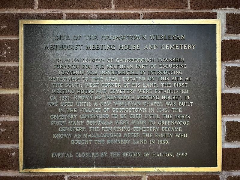 Site of the Georgetown Wesleyan Methodist Meeting House and Cemetery Marker. Click for full size. Site of the Georgetown Wesleyan Methodist Meeting House and Cemetery Marker image. Click for full size.
