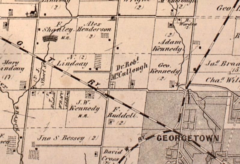McCulloughs Cemetery in 1877 (centre of photo. Click for full size. McCulloughs Cemetery in 1877 (centre of photo image. Click for full size.