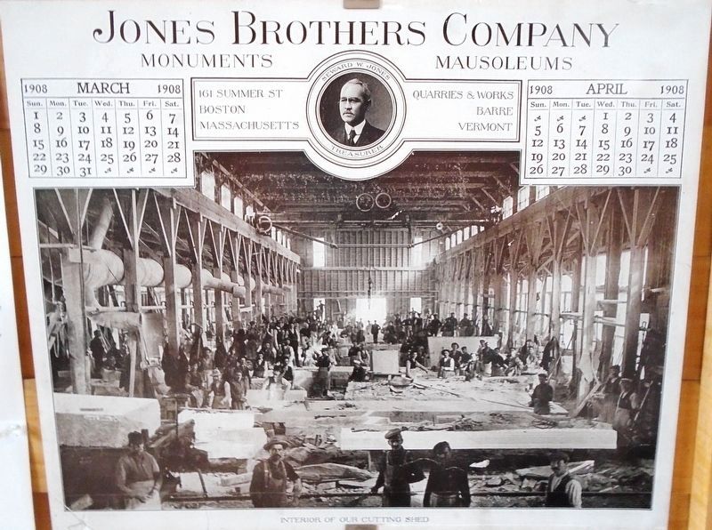 Jones Brothers Granite Shed Photo on 1908 Calendar. Click for full size. Jones Brothers Granite Shed Photo on 1908 Calendar image. Click for full size.
