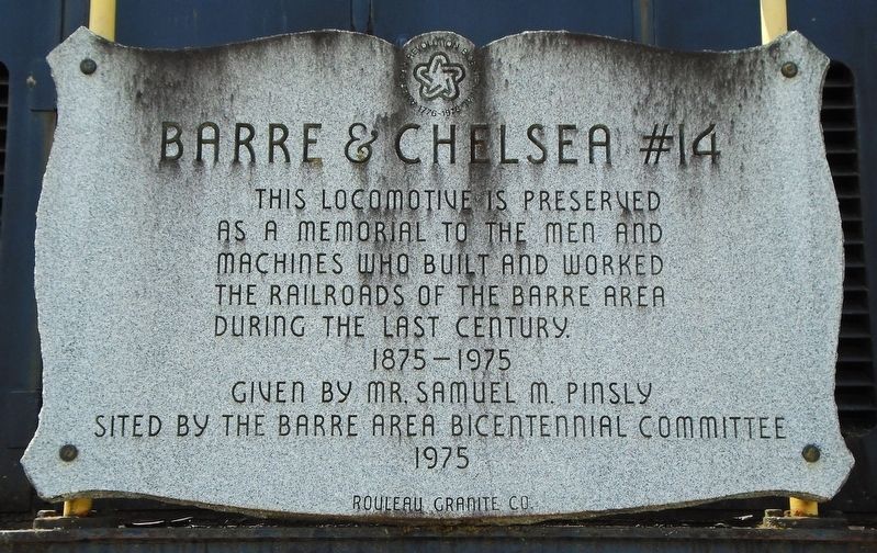 Barre & Chelsea #14 Marker. Click for full size. Barre & Chelsea #14 Marker image. Click for full size.