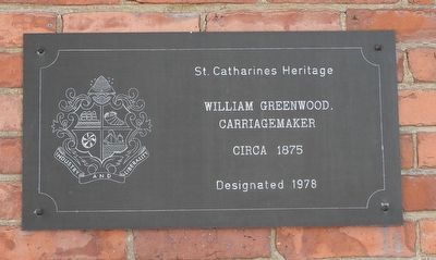 William Greenwood, Carriagemaker circa 1875 Marker. Click for full size. William Greenwood, Carriagemaker circa 1875 Marker image. Click for full size.
