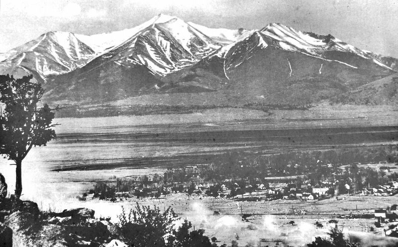 Marker detail: Mount Princeton, c. 1915 image. Click for full size.