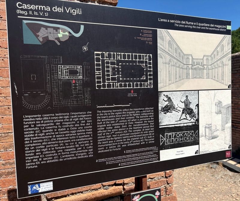 Caserma dei Vigili / Police Barracks Marker. Click for full size. Caserma dei Vigili / Police Barracks Marker image. Click for full size.