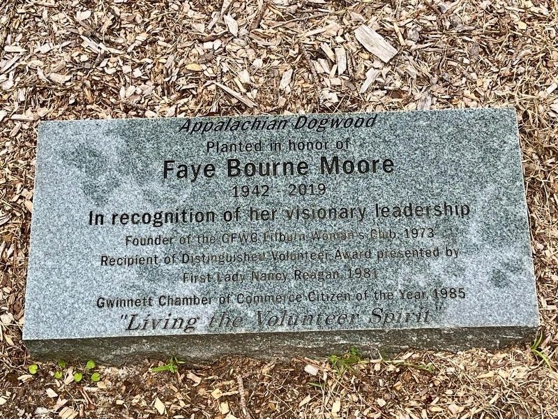 Faye Bourne Moore - National Distinguished Volunteer Award recipient 1981 Marker. Click for full size. Faye Bourne Moore - National Distinguished Volunteer Award recipient 1981 Marker image. Click for full size.