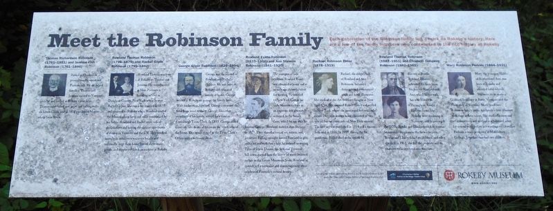 Meet the Robinson Family Marker. Click for full size. Meet the Robinson Family Marker image. Click for full size.