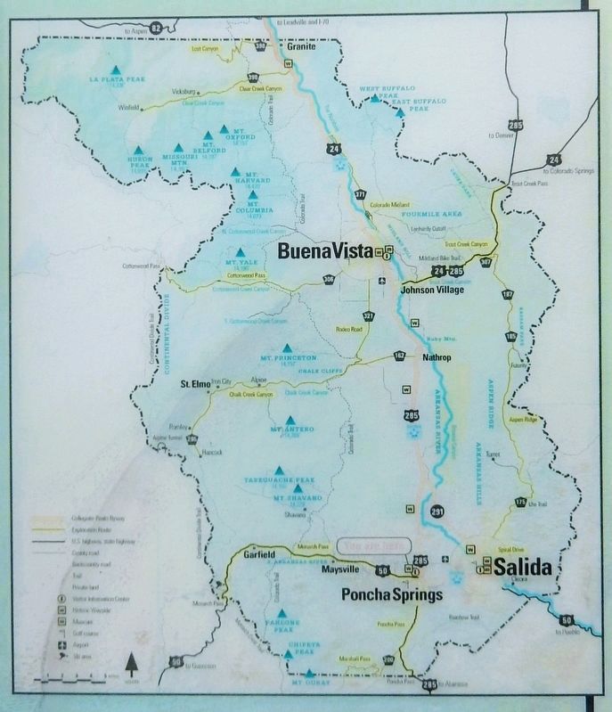 Marker detail: Collegiate Peaks Scenic & Historic Byway image. Click for full size.