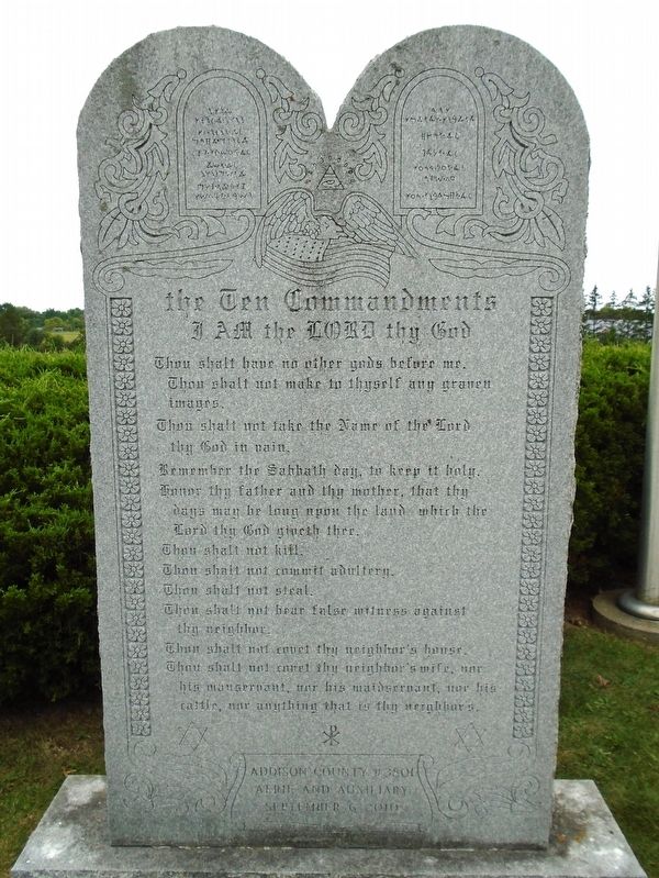 The Ten Commandments Marker. Click for full size. The Ten Commandments Marker image. Click for full size.