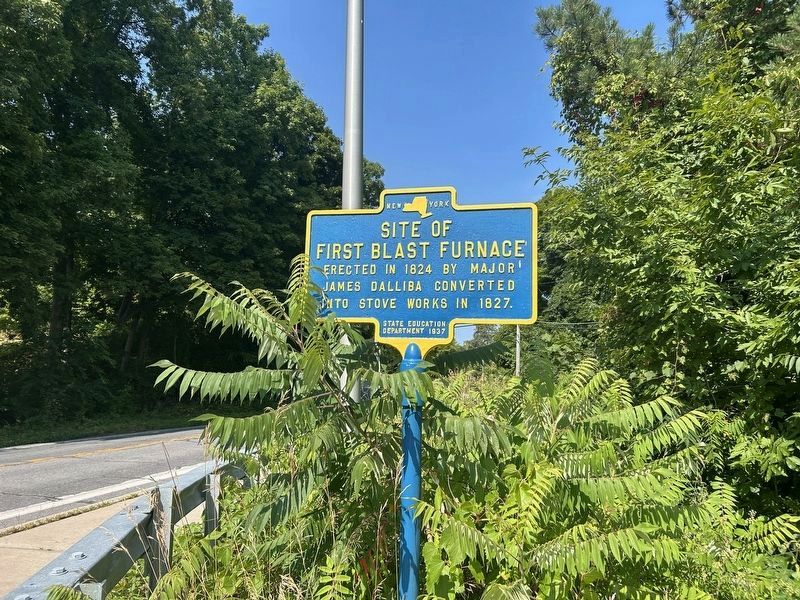 Site of First Blast Furnace Marker. Click for full size. Site of First Blast Furnace Marker image. Click for full size.