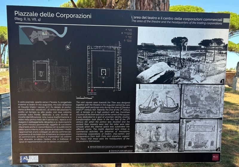 Piazzale Piazzale delle Corporazioni / Square of the Corporations Marker. Click for full size. Piazzale Piazzale delle Corporazioni / Square of the Corporations Marker image. Click for full size.