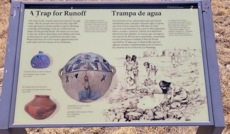 A Trap for Runoff / Trampa de agua Marker image. Click for full size.
