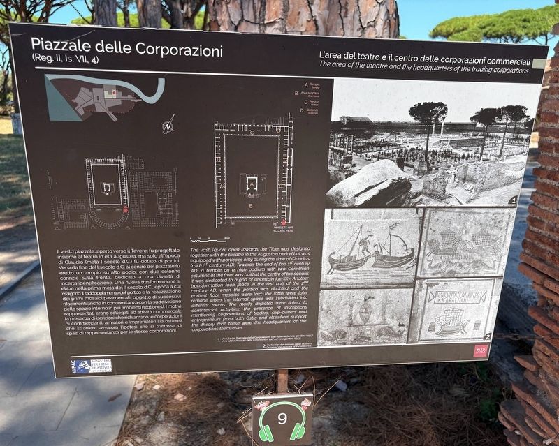 Piazzale delle Corporazioni / Square of the Corporations Marker. Click for full size. Piazzale delle Corporazioni / Square of the Corporations Marker image. Click for full size.