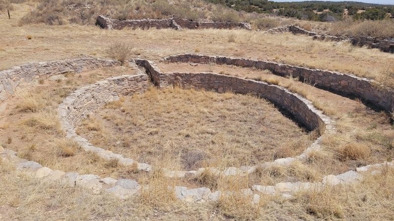 Kivas in the plaza. Click for full size. Kivas in the plaza image. Click for full size.