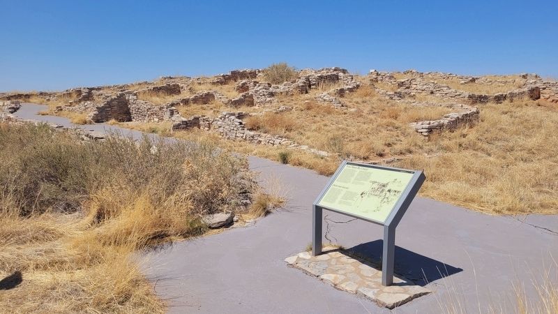 The view of the marker along the trail next to ruins. Click for full size. The view of the marker along the trail next to ruins image. Click for full size.