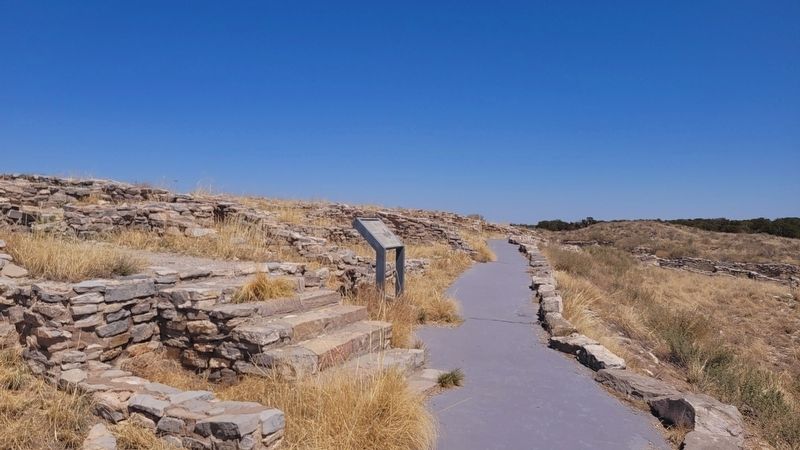 The view of the marker looking east along the trail. Click for full size. The view of the marker looking east along the trail image. Click for full size.