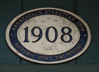 Barnesdale Streetcar Stop 1908 - Marker. Click for full size. Barnesdale Streetcar Stop 1908 - Marker image. Click for full size.