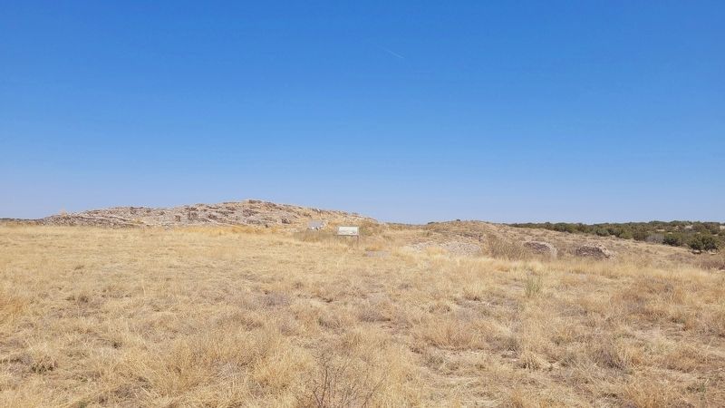 The wide view of the marker and church ruins. Click for full size. The wide view of the marker and church ruins image. Click for full size.