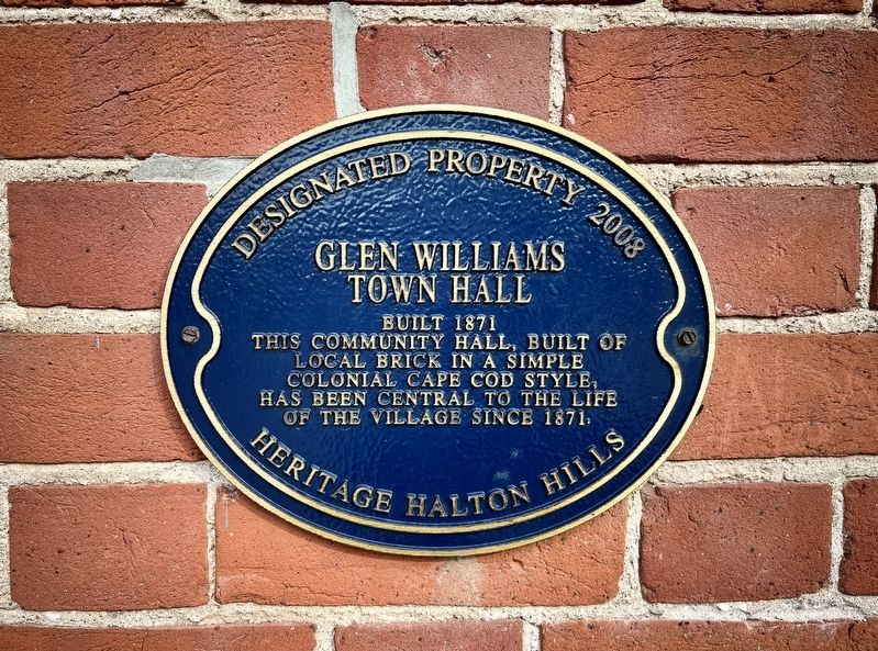 Glen Williams Town Hall Marker image. Click for full size.