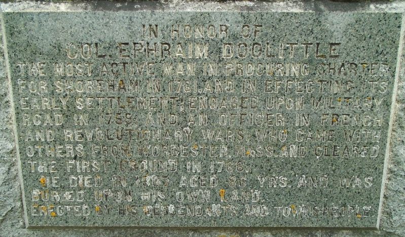 Colonel Ephraim Doolittle Marker image. Click for full size.