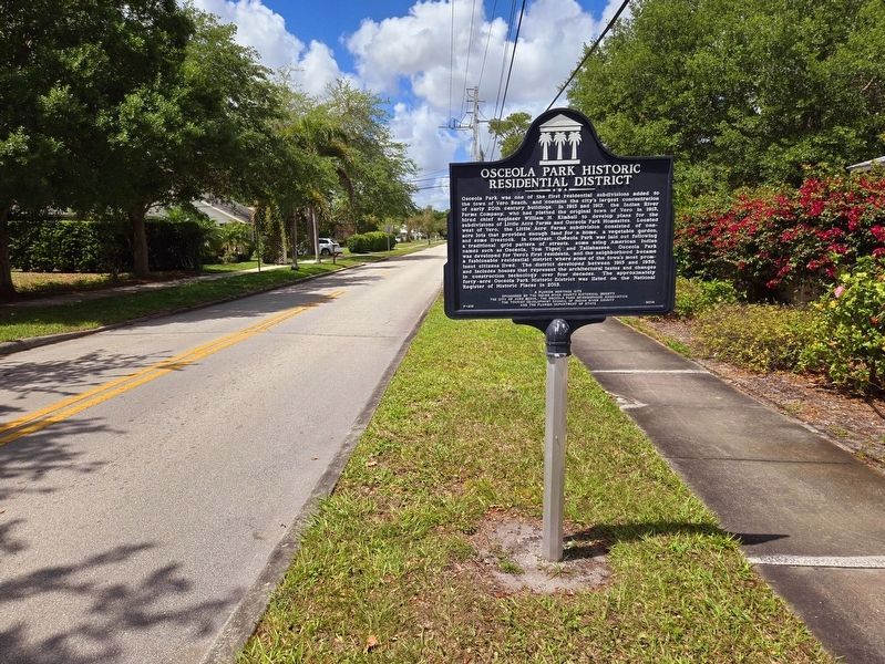 Osceola Park Historic Residential District Marker with 19th St on the left image. Click for full size.