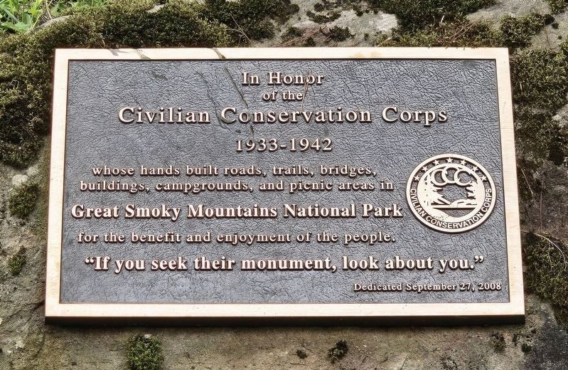 Civilian Conservation Corps Marker. Click for full size. Civilian Conservation Corps Marker image. Click for full size.