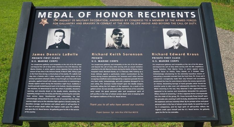 Medal of Honor Recipients Marker image. Click for full size.