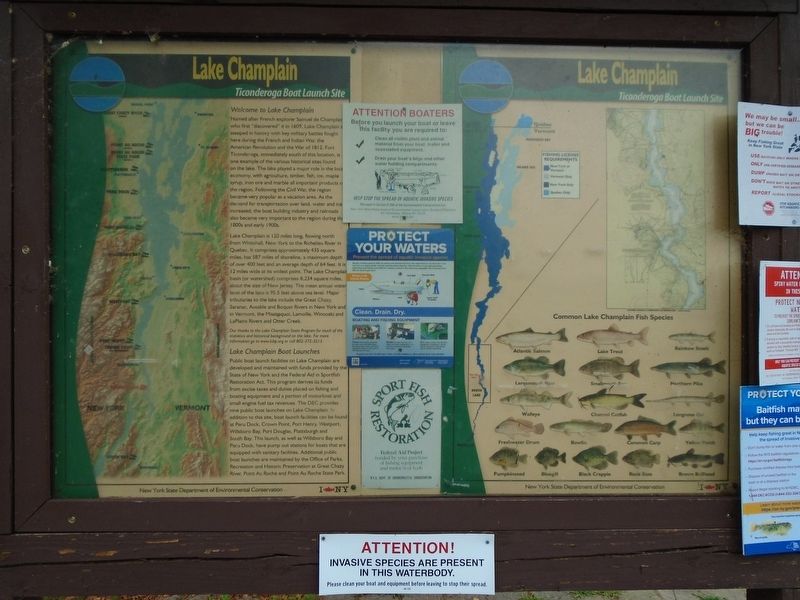 Lake Champlain Marker (Side 1). Click for full size. Lake Champlain Marker (Side 1) image. Click for full size.