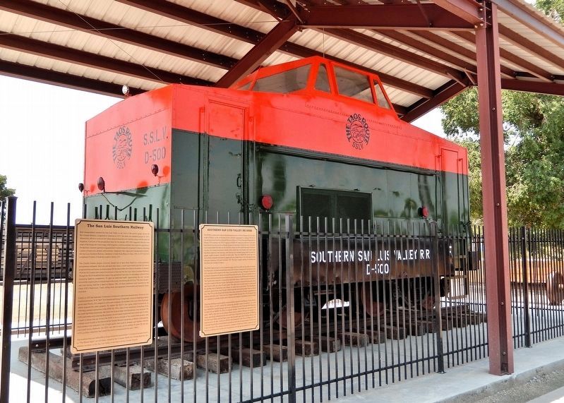 The San Luis Southern Railway Marker. Click for full size. The San Luis Southern Railway Marker image. Click for full size.