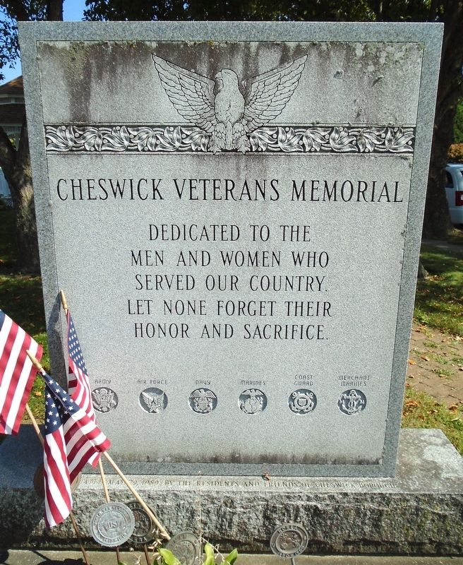 Cheswick Veterans Memorial. Click for full size. Cheswick Veterans Memorial image. Click for full size.
