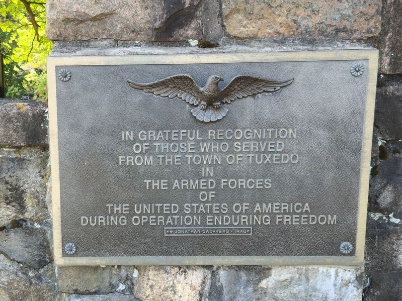 Tuxedo Iraq War Memorial. Click for full size. Tuxedo Iraq War Memorial image. Click for full size.