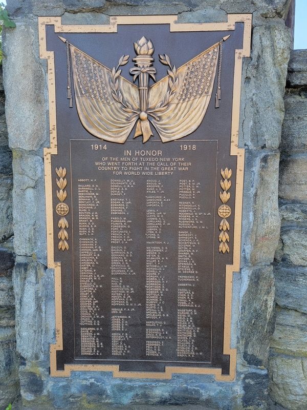 Tuxedo World War I Memorial. Click for full size. Tuxedo World War I Memorial image. Click for full size.