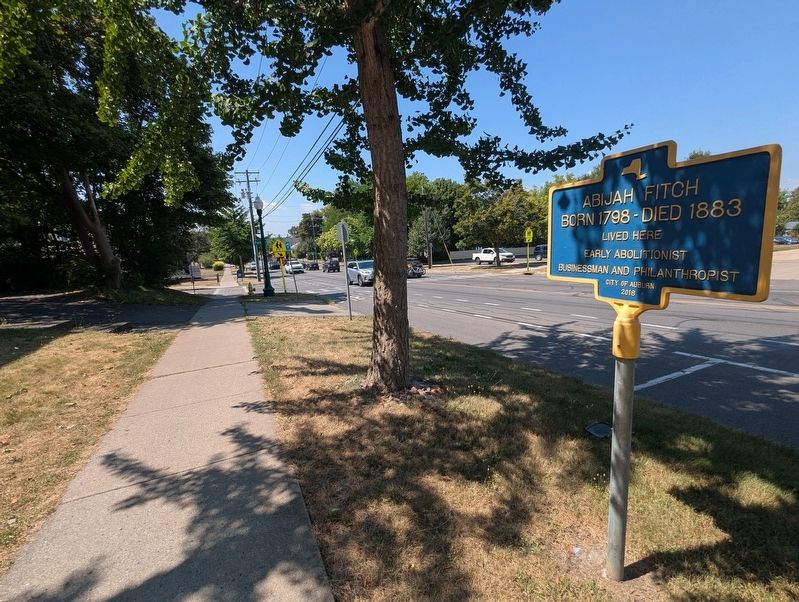 Abijah Fitch Marker as it is along Genesee Street image. Click for full size.