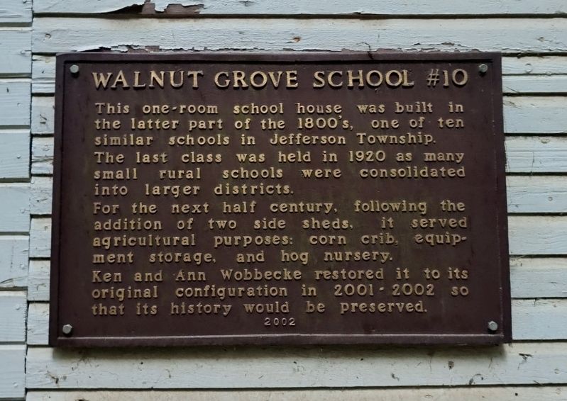Walnut Grove School 10 Marker. Click for full size. Walnut Grove School 10 Marker image. Click for full size.