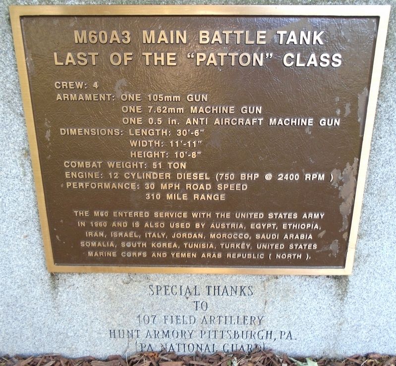 M60A3 Main Battle Tank Marker image. Click for full size.
