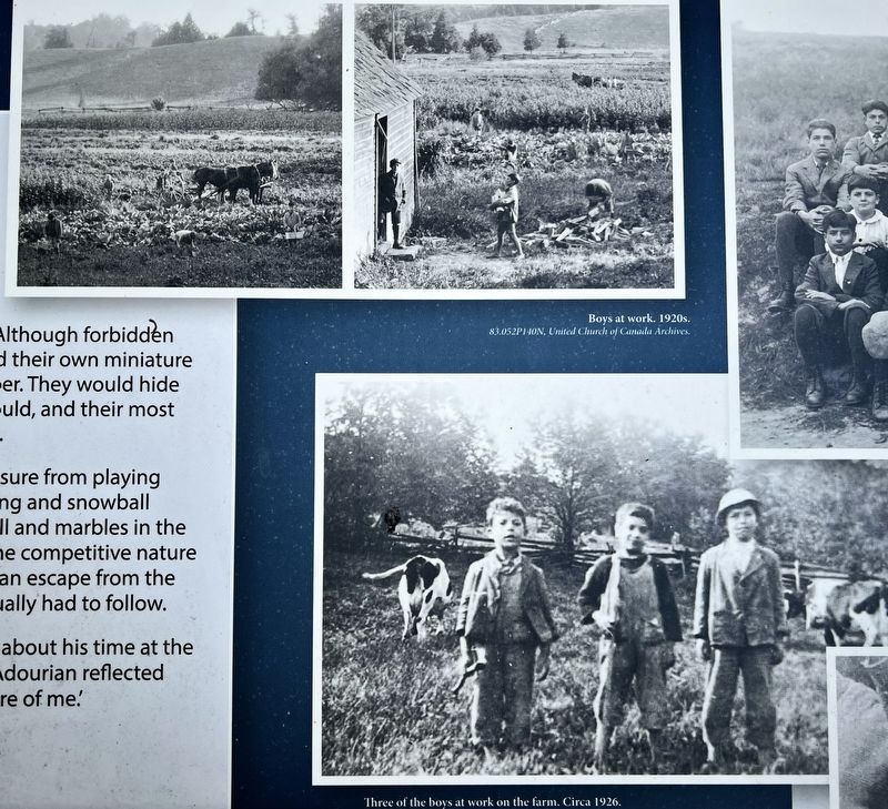 The Georgetown Boys at Work and Play marker photos and captions detail (upper centre) image. Click for full size.