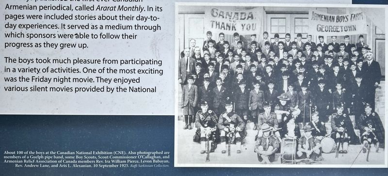 The Georgetown Boys at Work and Play marker and captions detail (lower centre) image. Click for full size.