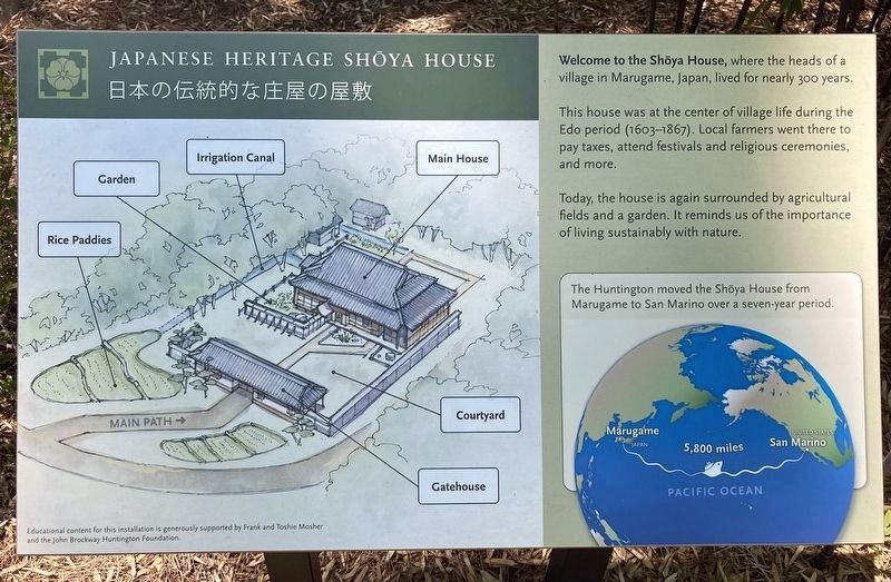 Shōya House Marker. Click for full size. Shōya House Marker image. Click for full size.