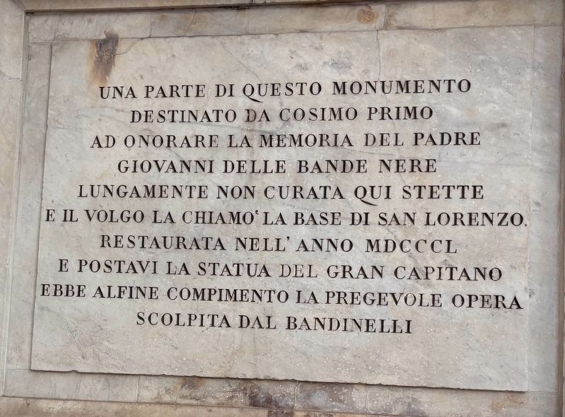 Giovanni dalle Bande Nere Statue Marker image. Click for full size.