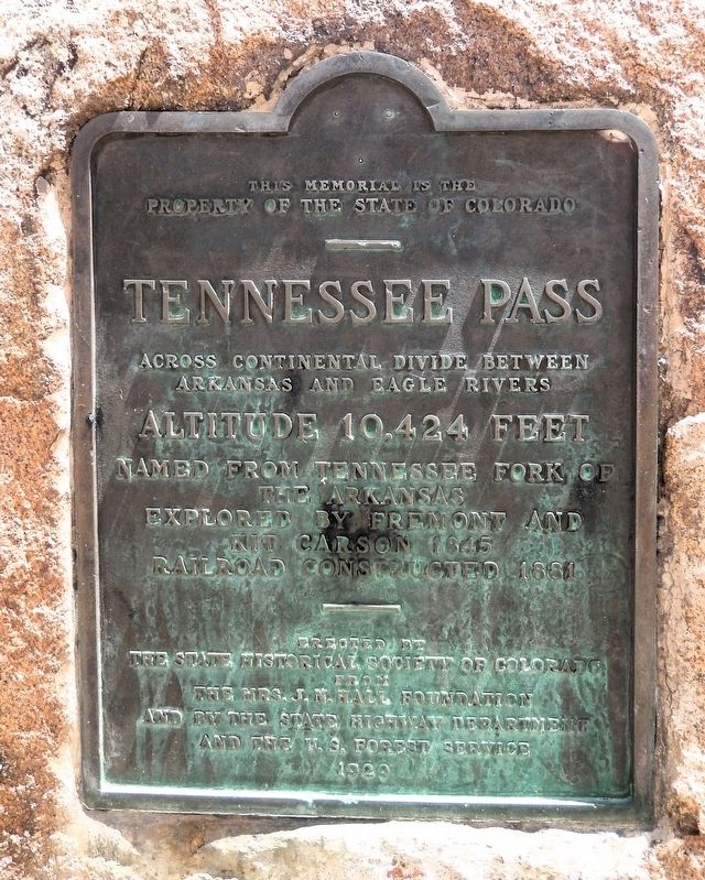 Tennessee Pass Marker image. Click for full size.