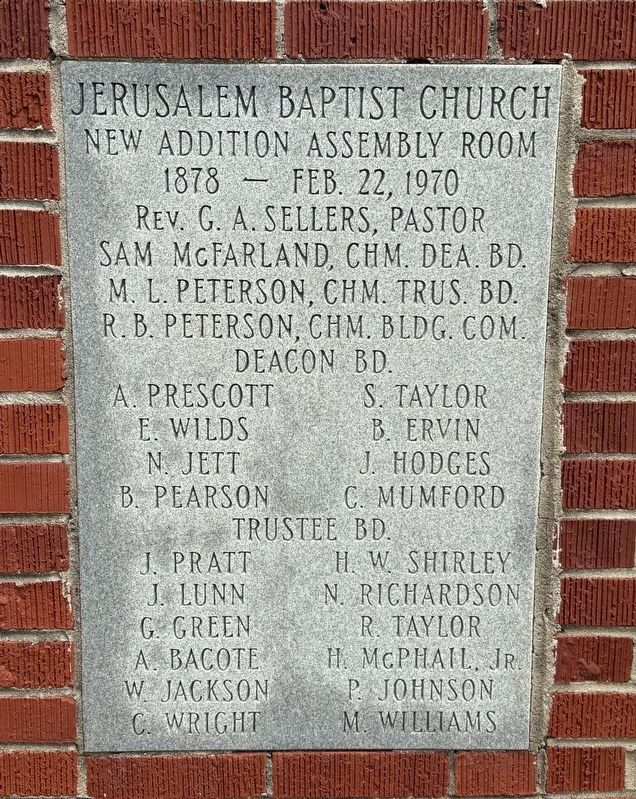 Jerusalem Baptist Church. Click for full size. Jerusalem Baptist Church image. Click for full size.