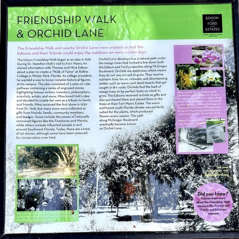 Friendship Walk & Orchid Lane Marker image. Click for full size.